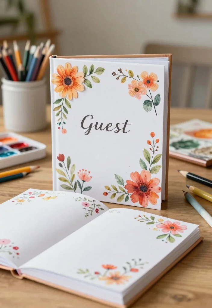 19 DIY In Bloom Baby Shower Decor Ideas That Are Surprisingly Easy (Even the Kids Can Help!) - 16. Flower-Themed Guest Book 1