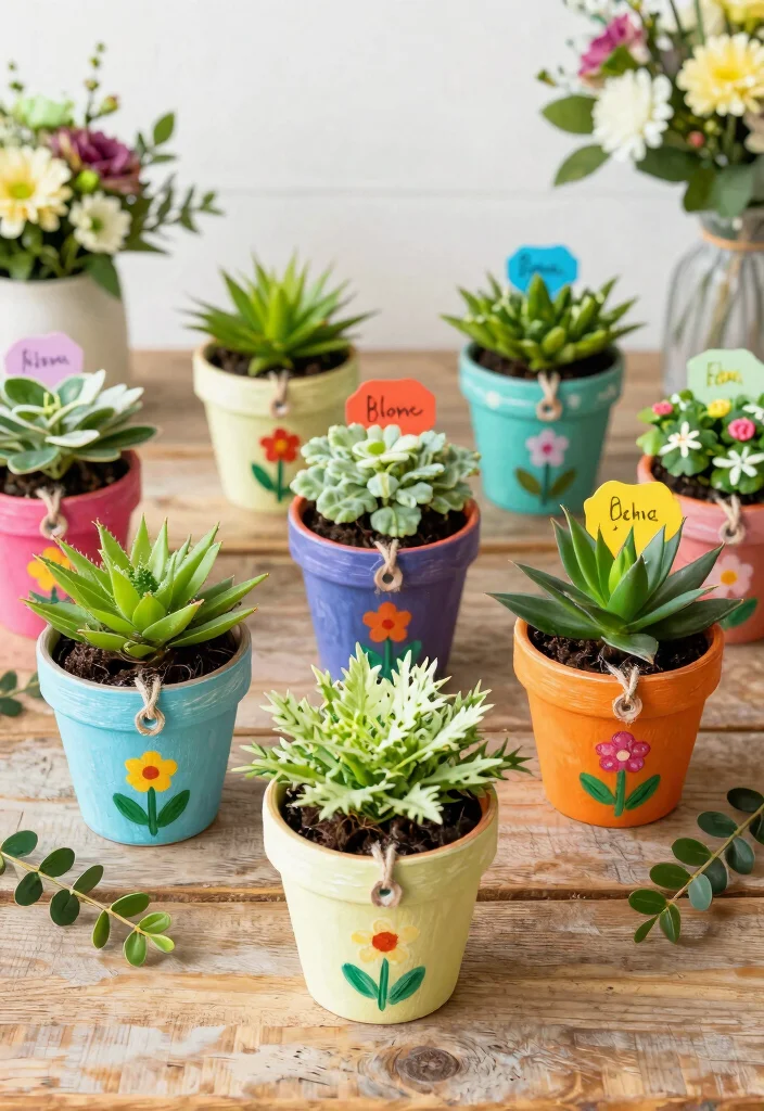 19 DIY In Bloom Baby Shower Decor Ideas That Are Surprisingly Easy (Even the Kids Can Help!) - 3. Flower Pot Favors 1