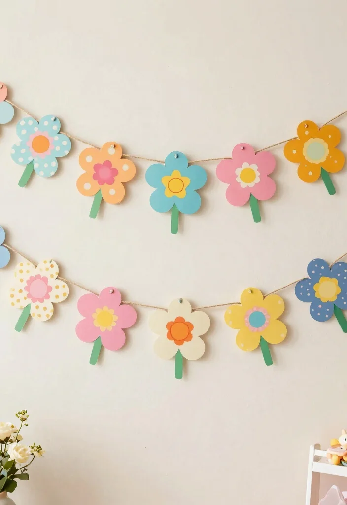 19 DIY In Bloom Baby Shower Decor Ideas That Are Surprisingly Easy (Even the Kids Can Help!) - 6. DIY Flower-Themed Banners 1