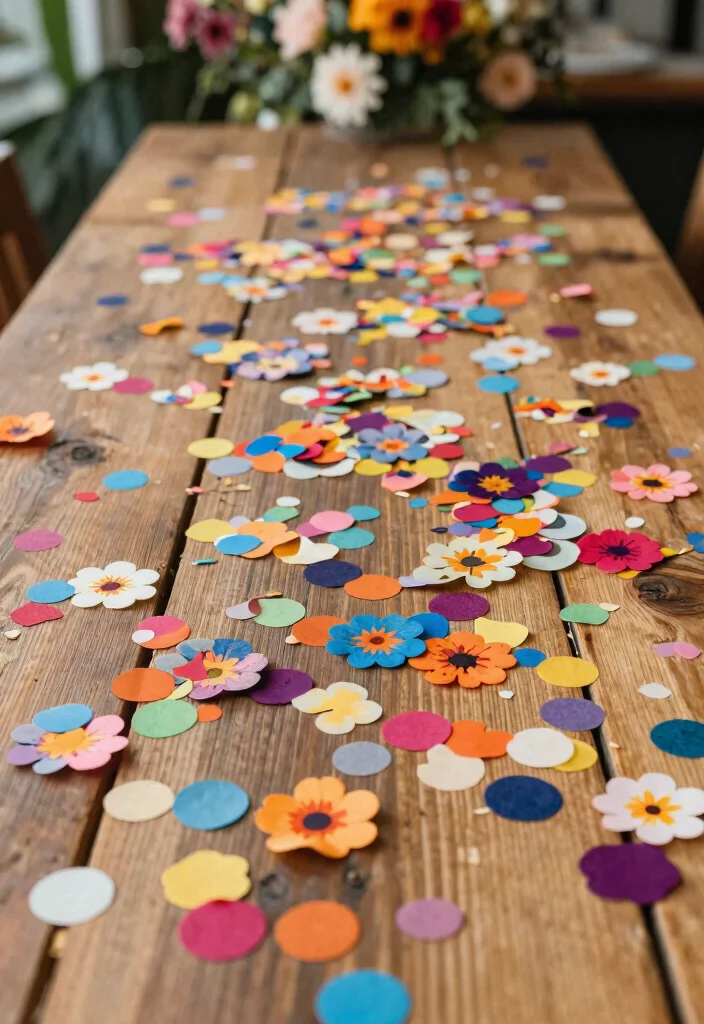 19 DIY In Bloom Baby Shower Decor Ideas That Are Surprisingly Easy (Even the Kids Can Help!) - 9. Floral Confetti 1