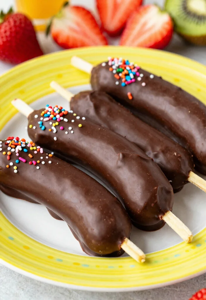 9 Frozen Chocolate Treats for Kids That Will Beat the Summer Heat! - 1. Chocolate-Dipped Banana Pops 1