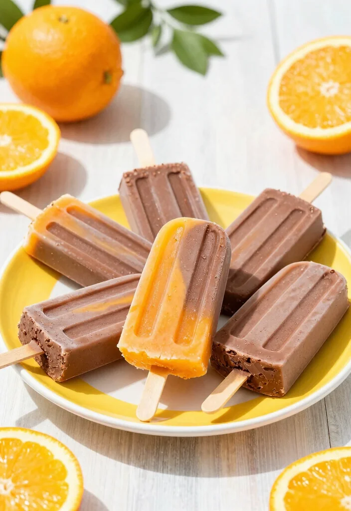 9 Frozen Chocolate Treats for Kids That Will Beat the Summer Heat! - 9. Chocolate Orange Creamsicles 1