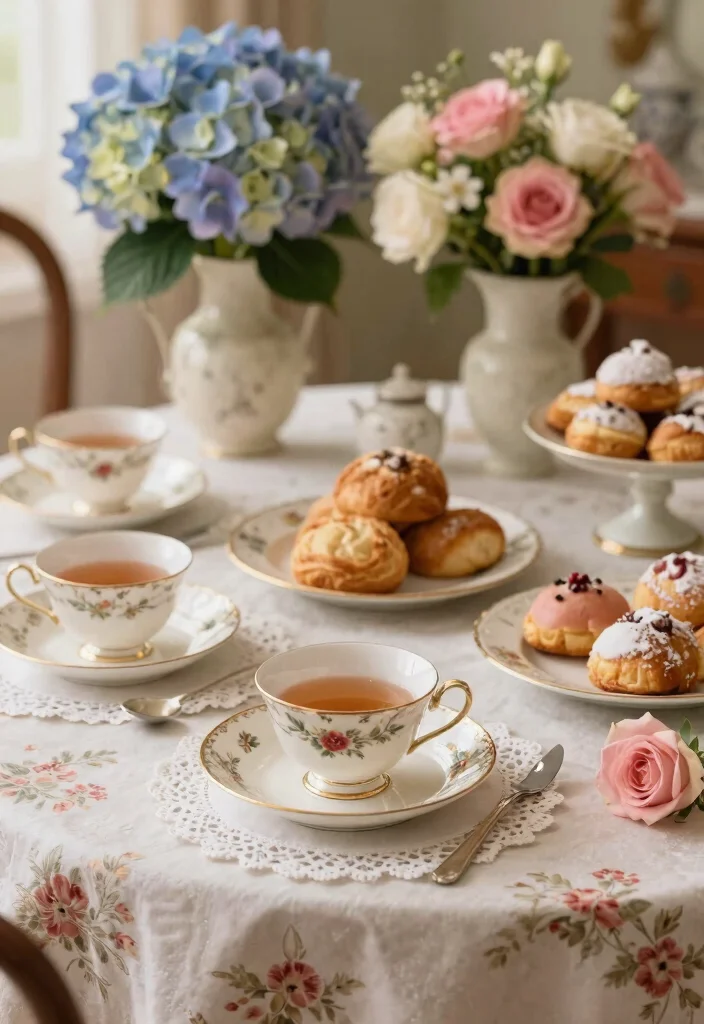 15 Floral Baby Shower Themes That'll Leave Your Guests in Awe! (Wait Until You See #8!) - 2. Vintage Floral Tea Party 1