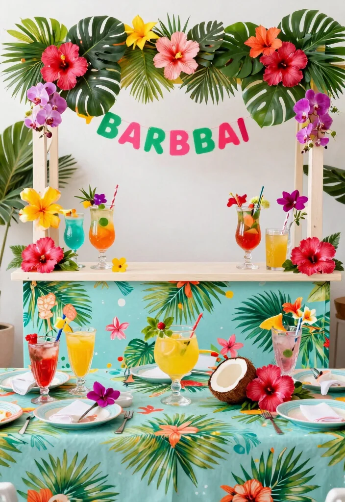 15 Floral Baby Shower Themes That'll Leave Your Guests in Awe! (Wait Until You See #8!) - 3. Tropical Floral Escape 1