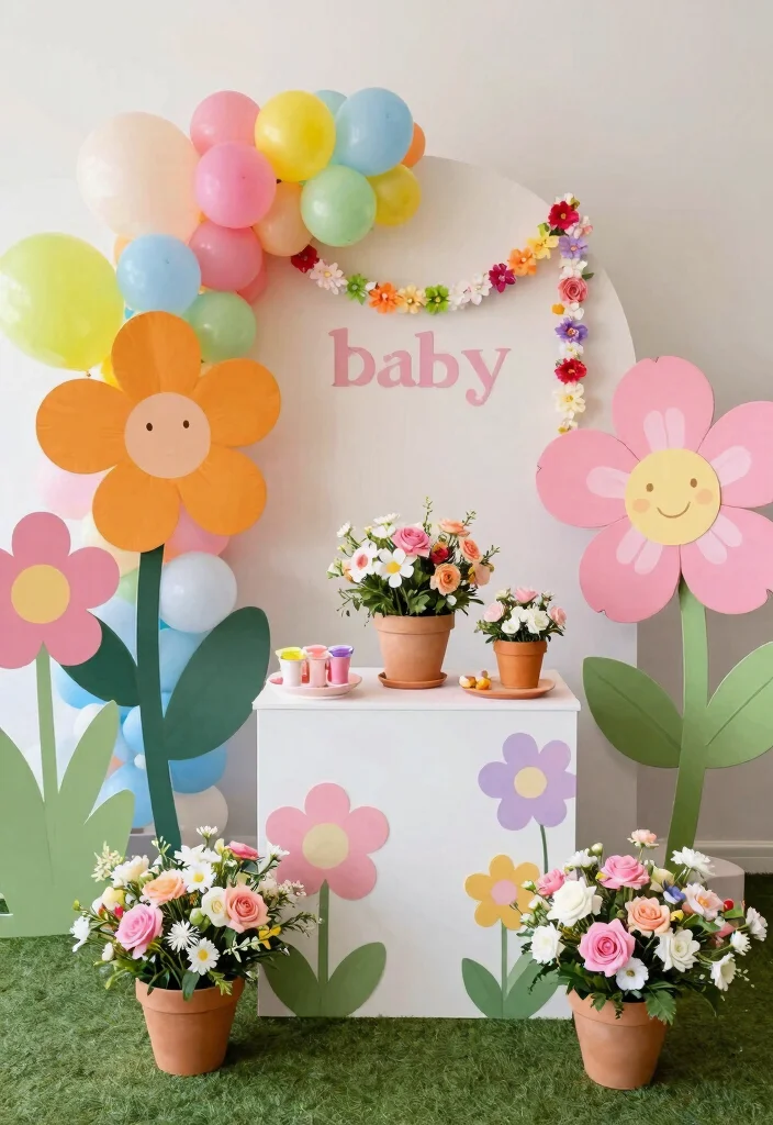 15 Floral Baby Shower Themes That'll Leave Your Guests in Awe! (Wait Until You See #8!) - 4. Whimsical Flower Garden 1