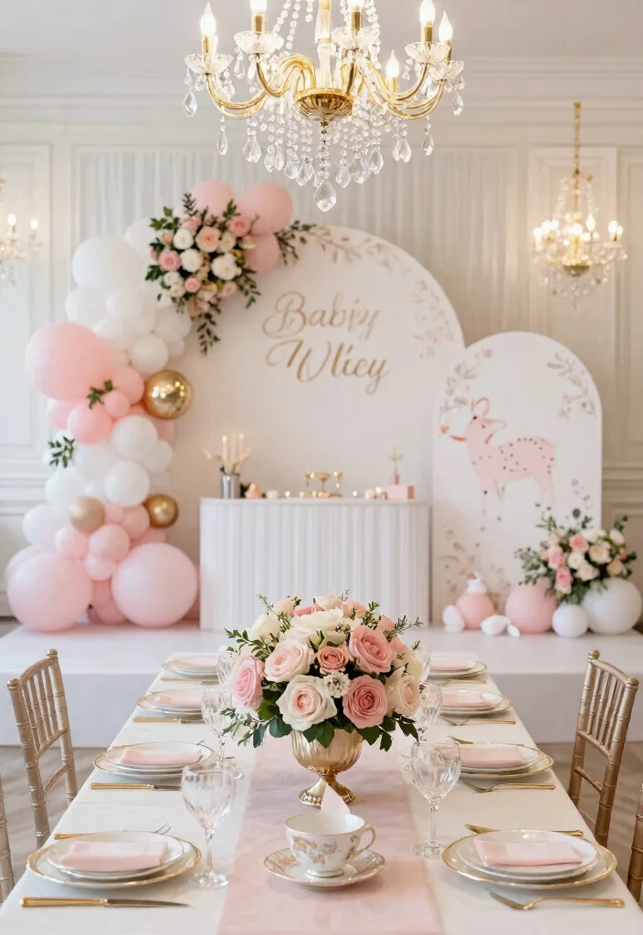15 Floral Baby Shower Themes That'll Leave Your Guests in Awe! (Wait Until You See #8!) - 5. Elegant Floral Affair 1