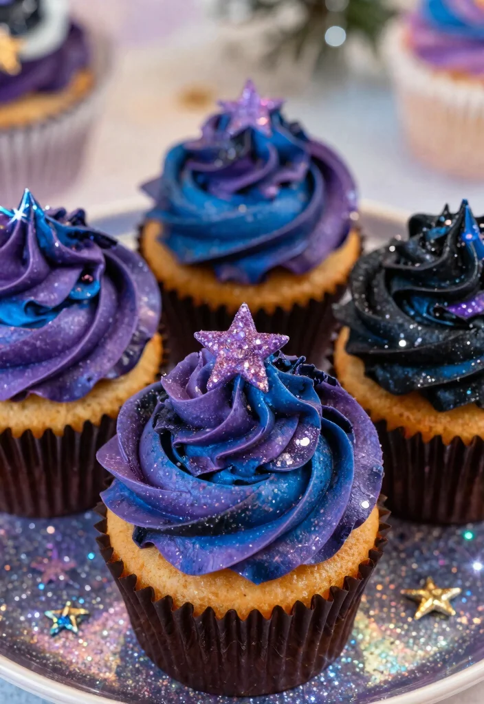 21 Magical Star Cupcakes for Your Next Space-Themed Birthday Party (You Won't Believe #9!) - 1. Galaxy Swirl Delight 1