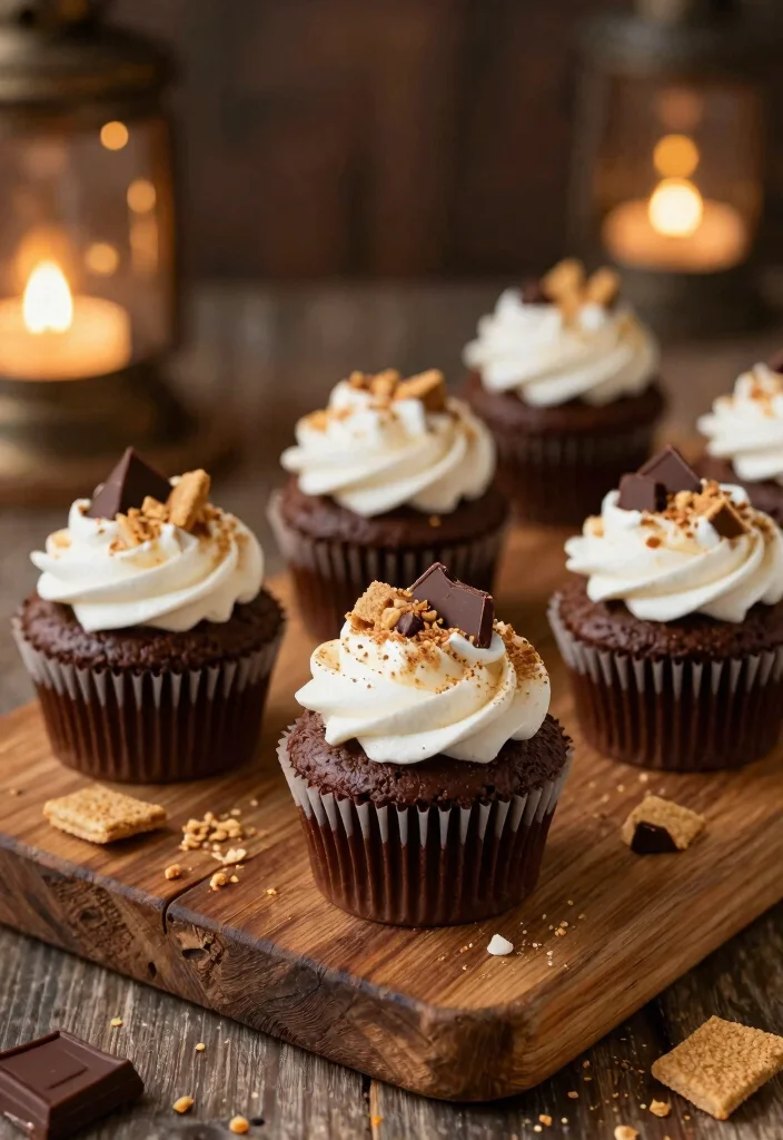 21 Magical Star Cupcakes for Your Next Space-Themed Birthday Party (You Won't Believe #9!) - 10. Starlight S’mores Cupcakes 1