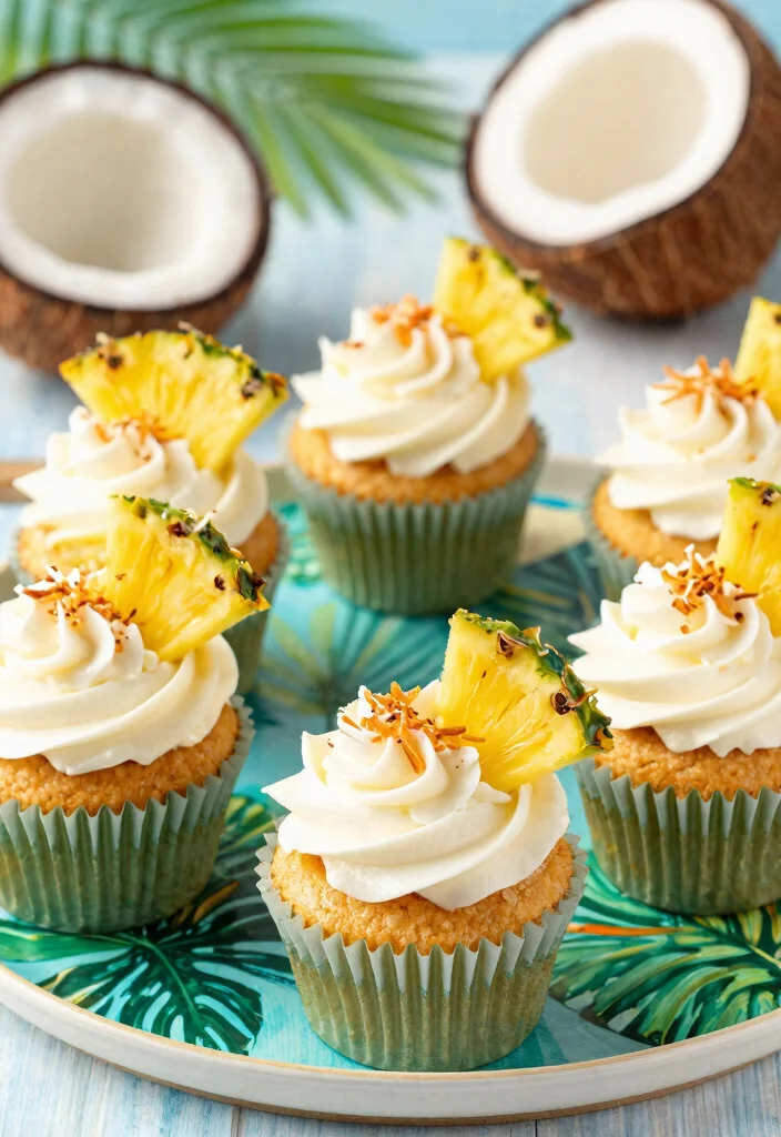 21 Magical Star Cupcakes for Your Next Space-Themed Birthday Party (You Won't Believe #9!) - 16. Sparkling Pina Colada Cupcakes 1