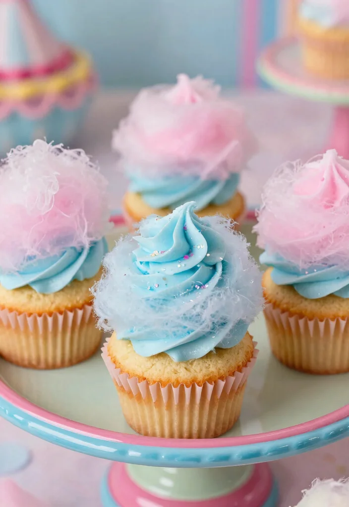 21 Magical Star Cupcakes for Your Next Space-Themed Birthday Party (You Won't Believe #9!) - 21. Cosmic Cotton Candy 1