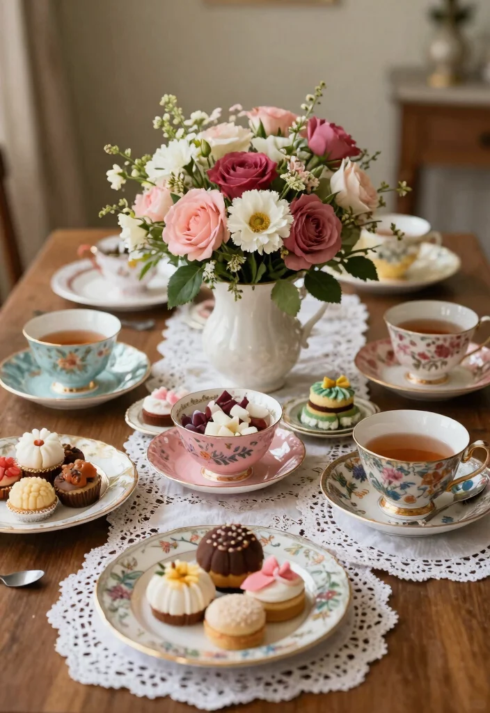 22 Colorful Baby Shower Centerpieces That Will Brighten Up Your Event (Wait for #10!) - 14. Vintage Tea Party 1