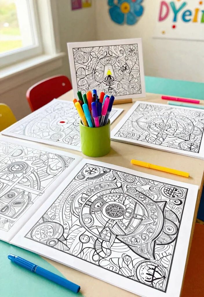 22 Colorful Baby Shower Centerpieces That Will Brighten Up Your Event (Wait for #10!) - 17. Interactive Coloring Centerpiece 1