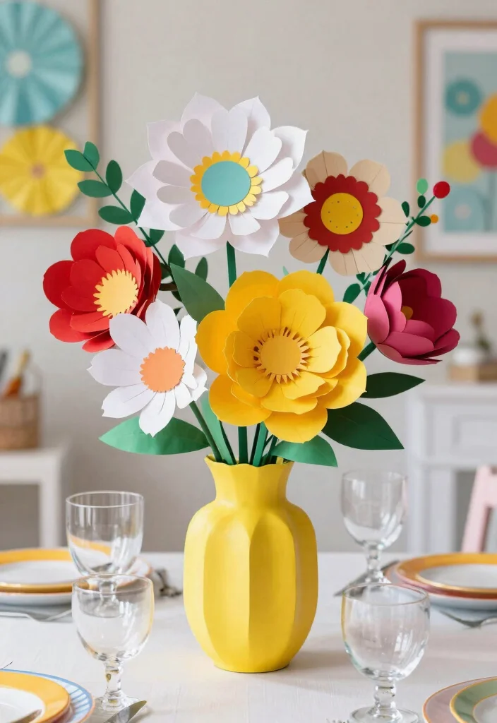 22 Colorful Baby Shower Centerpieces That Will Brighten Up Your Event (Wait for #10!) - 22. Colorful Paper Flowers 1