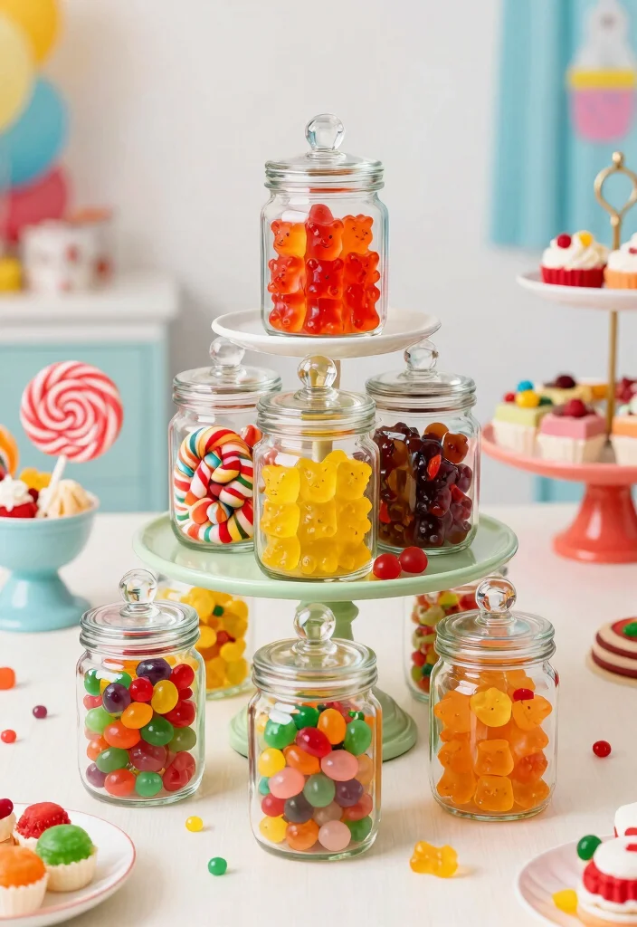 22 Colorful Baby Shower Centerpieces That Will Brighten Up Your Event (Wait for #10!) - 4. Colorful Candy Land 1