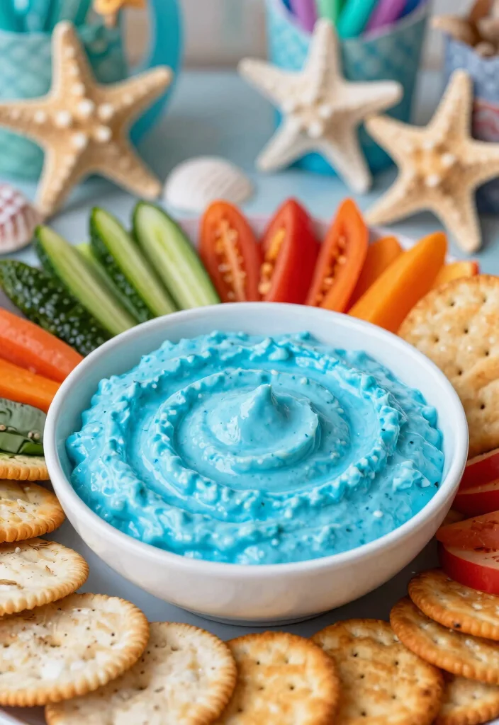 25 Festive Mermaid Party Food Ideas That Will Make Waves! 🧜‍♀️ - 12. Ocean Blue Dip 1