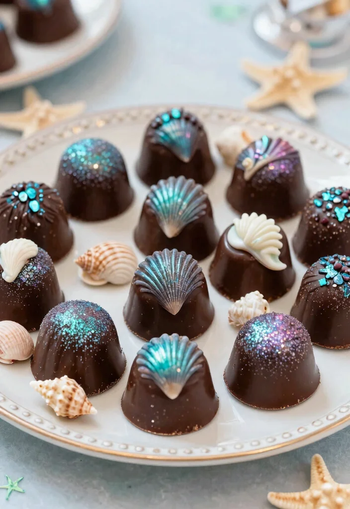 25 Festive Mermaid Party Food Ideas That Will Make Waves! 🧜‍♀️ - 18. Seashell Chocolate Truffles 1