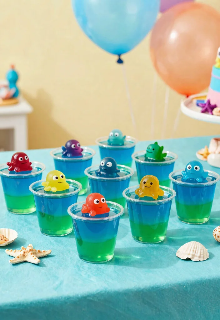 25 Festive Mermaid Party Food Ideas That Will Make Waves! 🧜‍♀️ - 2. Ocean Blue Jell-O Cups 1