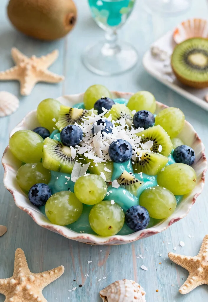 25 Festive Mermaid Party Food Ideas That Will Make Waves! 🧜‍♀️ - 4. Seafoam Fruit Salad 1