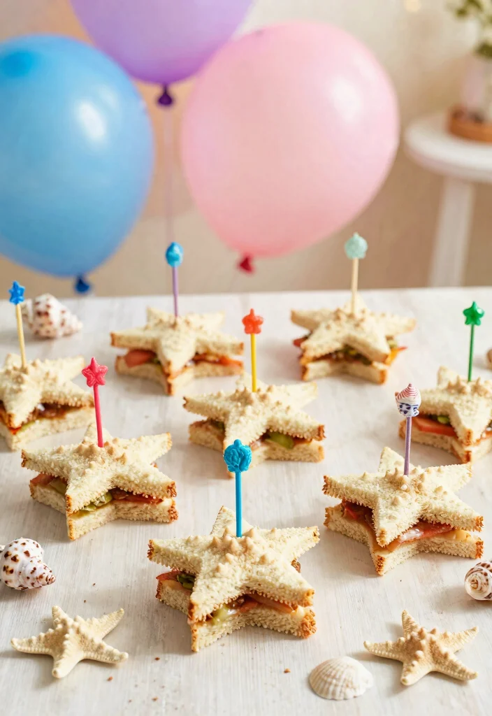 25 Festive Mermaid Party Food Ideas That Will Make Waves! 🧜‍♀️ - 5. Starfish Sandwiches 1