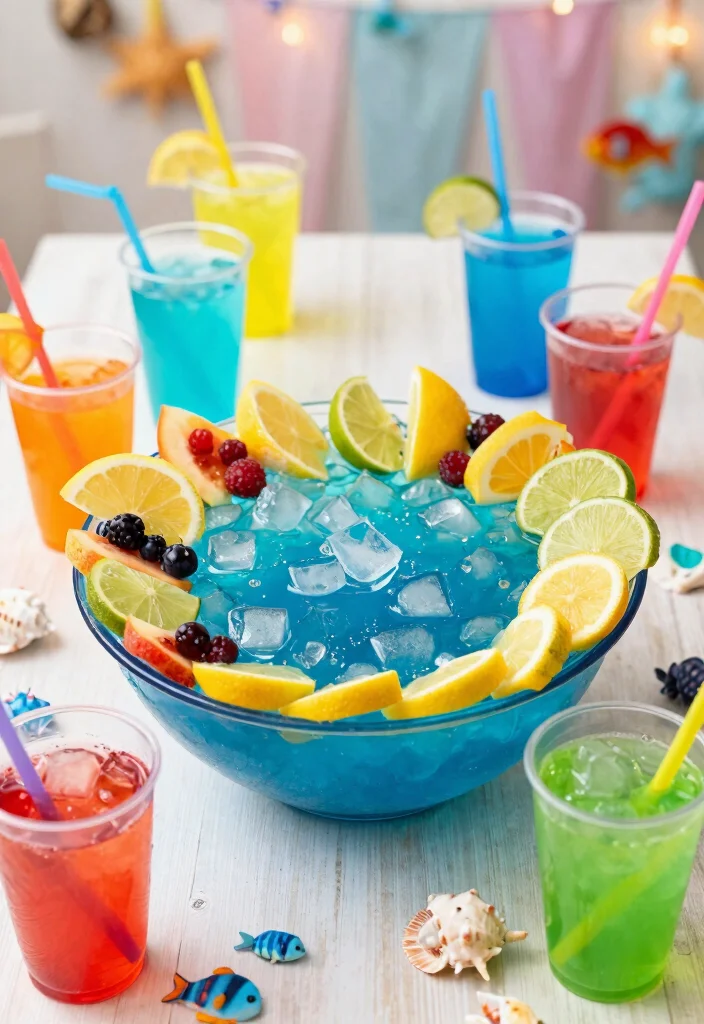 25 Festive Mermaid Party Food Ideas That Will Make Waves! 🧜‍♀️ - 6. Mermaid Punch 1