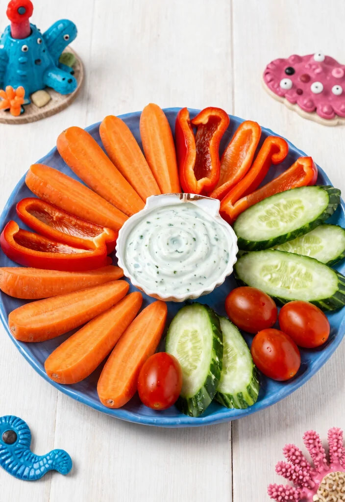 25 Festive Mermaid Party Food Ideas That Will Make Waves! 🧜‍♀️ - 7. Coral Reef Veggie Platter 1