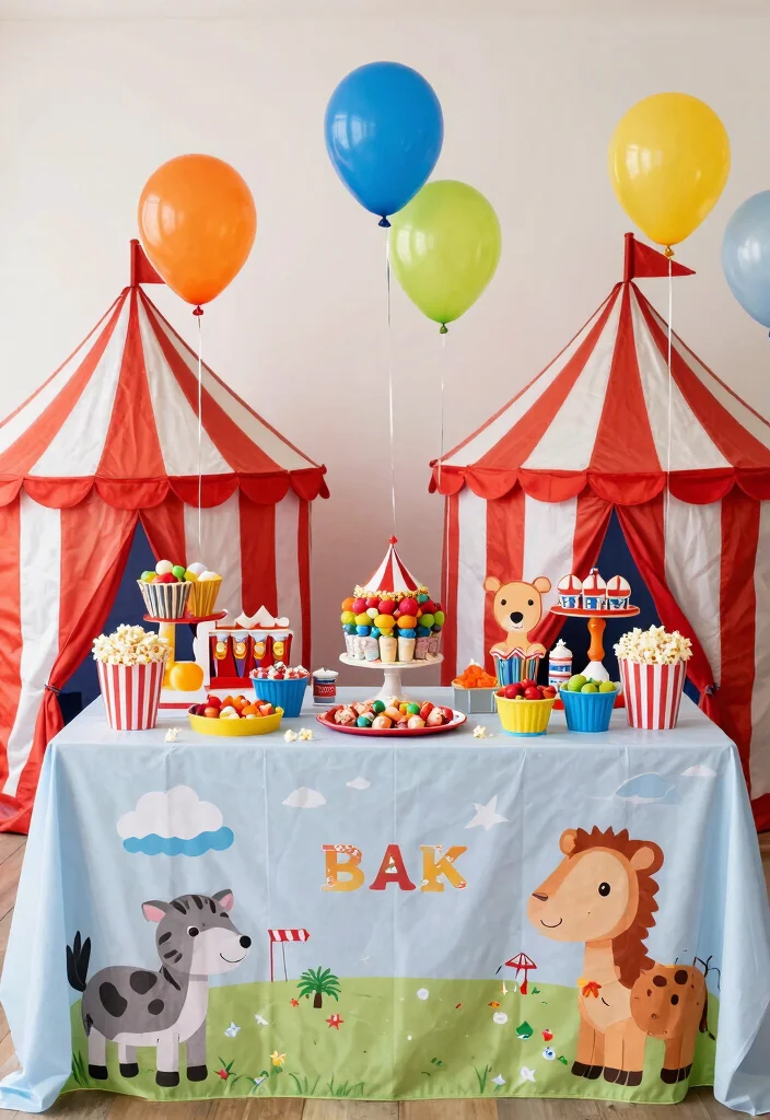 10 Unique Baby Shower Themes That Will Make Everyone Say 'Wow!' - 3. Whimsical Circus Extravaganza 1