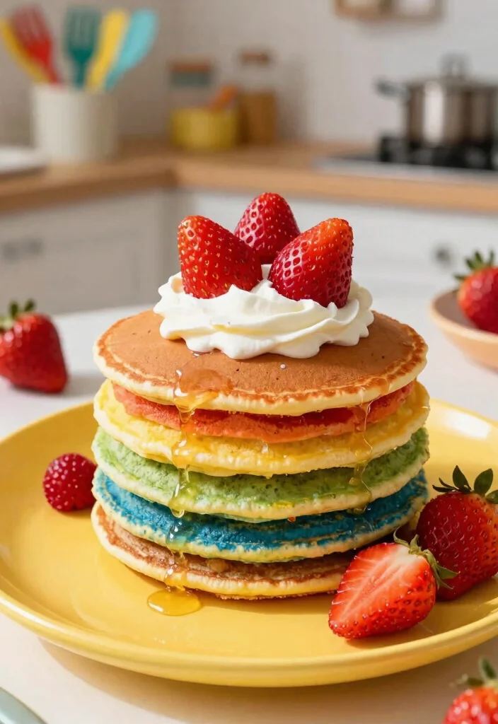12 Creative Toddler Breakfast Ideas That'll Have Them Jumping Out of Bed! - 1. Rainbow Pancake Stack 1