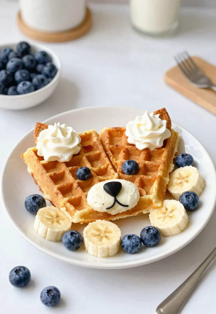 12 Creative Toddler Breakfast Ideas That'll Have Them Jumping Out of Bed! - 4. Waffle Animal Faces 1
