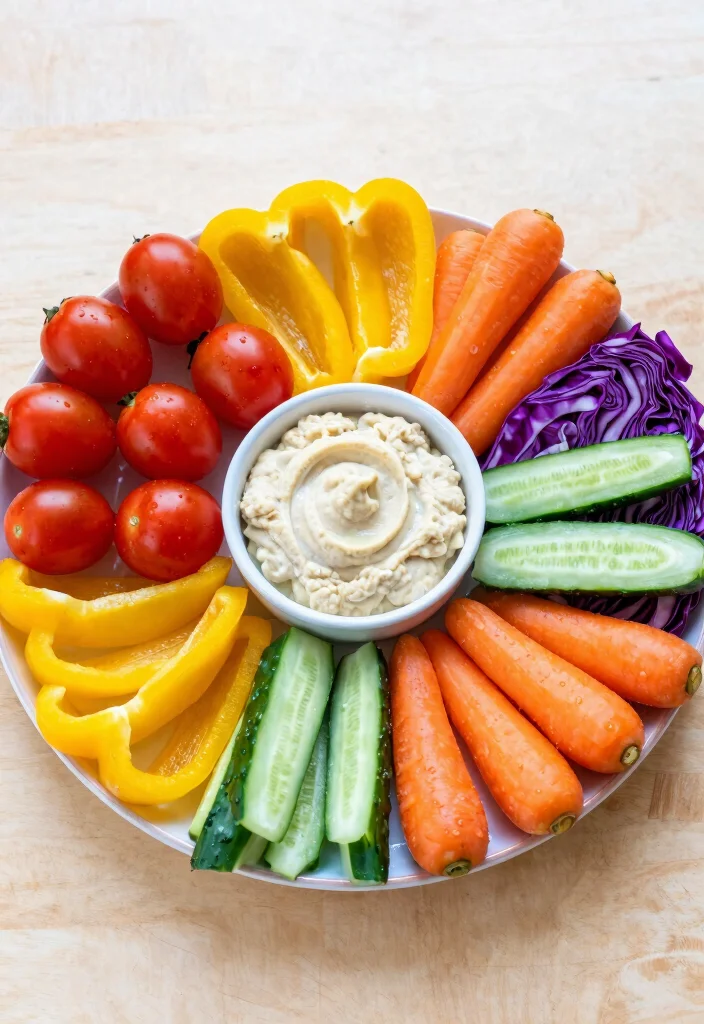 12 Creative Toddler Food Display Ideas That Will Make Them Smile! - 1. Rainbow Veggie Platter 1