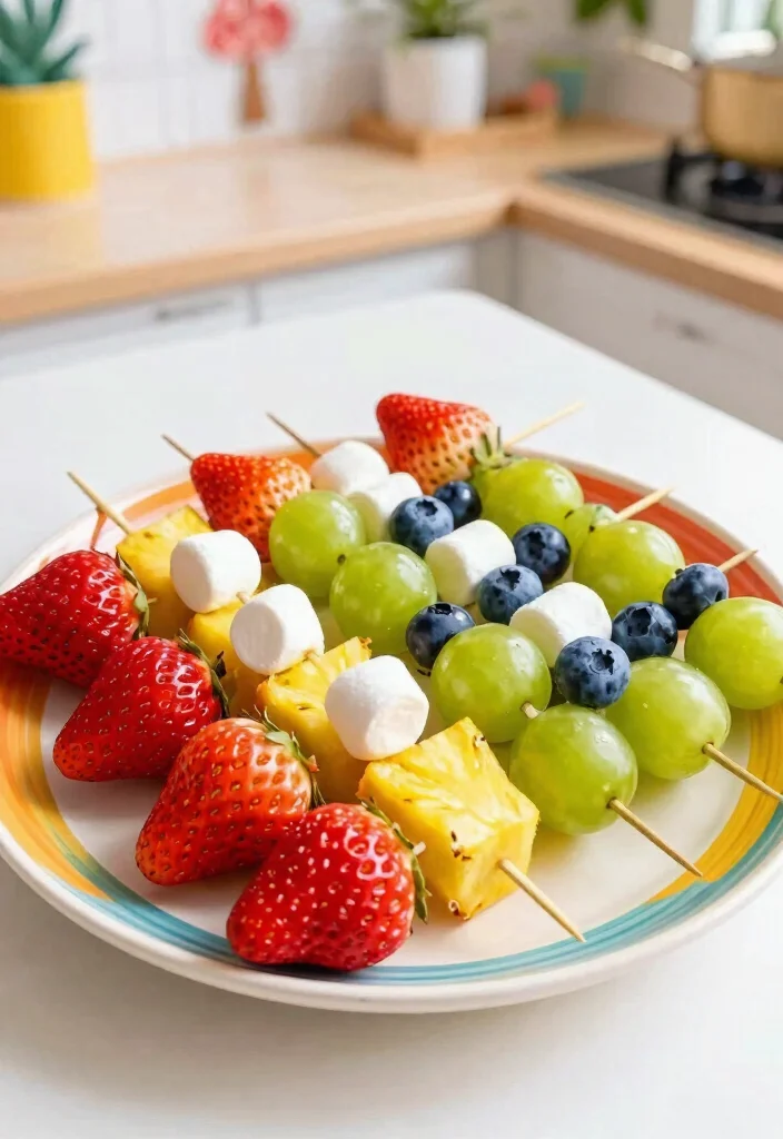 12 Creative Toddler Food Display Ideas That Will Make Them Smile! - 2. Fruit Kabobs 1