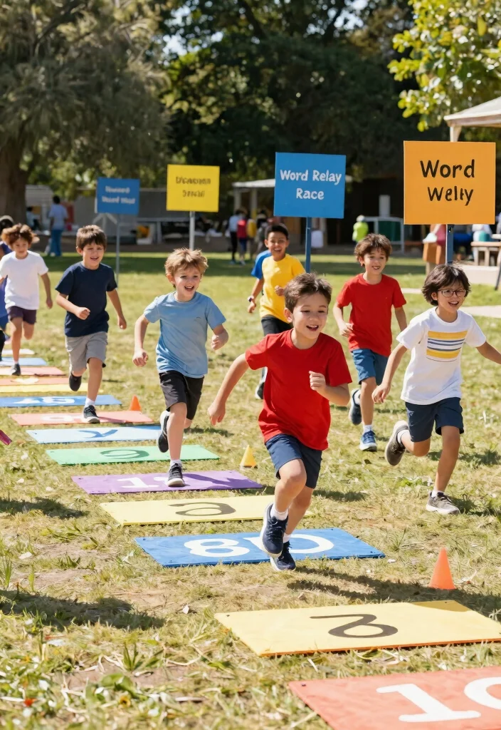 14 Learning Games for Kids That Turn English into a Fun Adventure! - 8. Word Relay Race 1