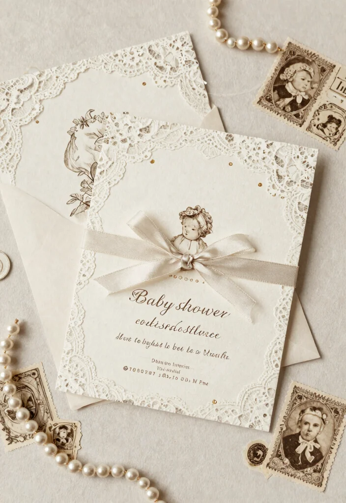 14 Stunning Baby Shower Invitation Ideas That Will Get Everyone Excited! (Check Out #6!) - 8. Vintage Style Invitations 1
