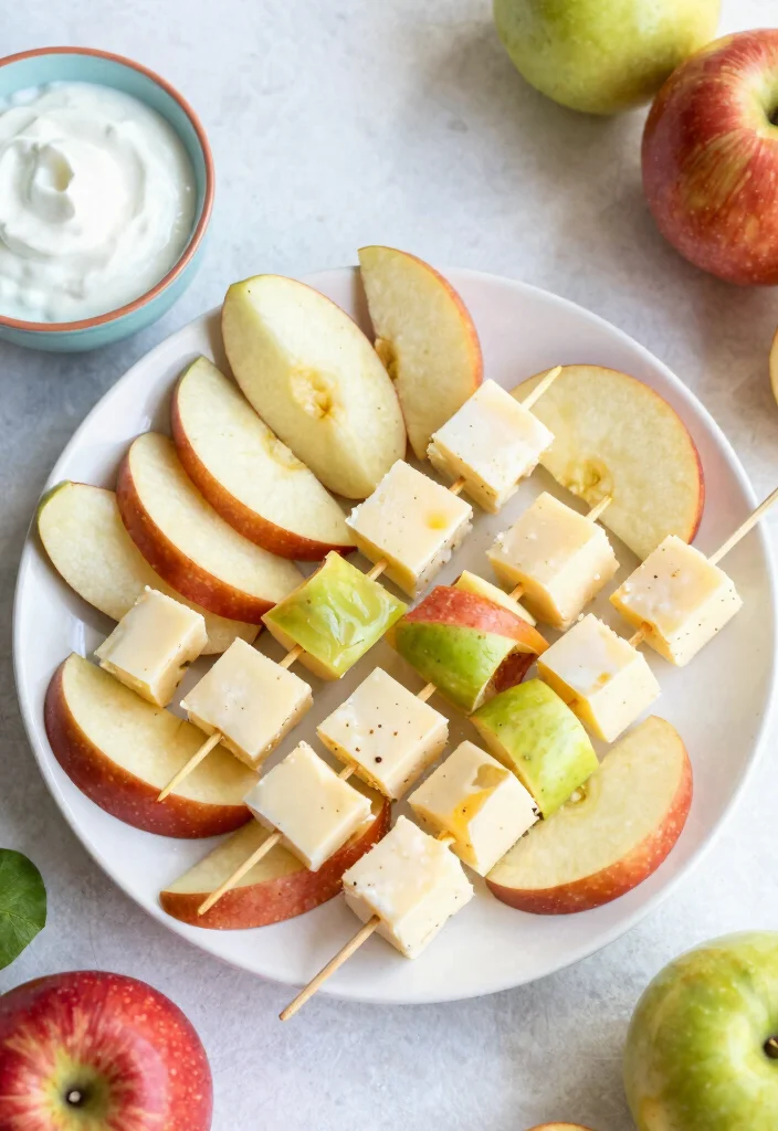 14 Tasty Toddler Lunch Options That Make Lunchtime a Breeze - 11. Apple and Cheese Kabobs 1