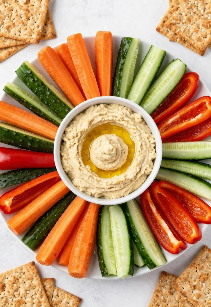 14 Tasty Toddler Lunch Options That Make Lunchtime a Breeze - 5. Hummus and Veggie Dippers 1