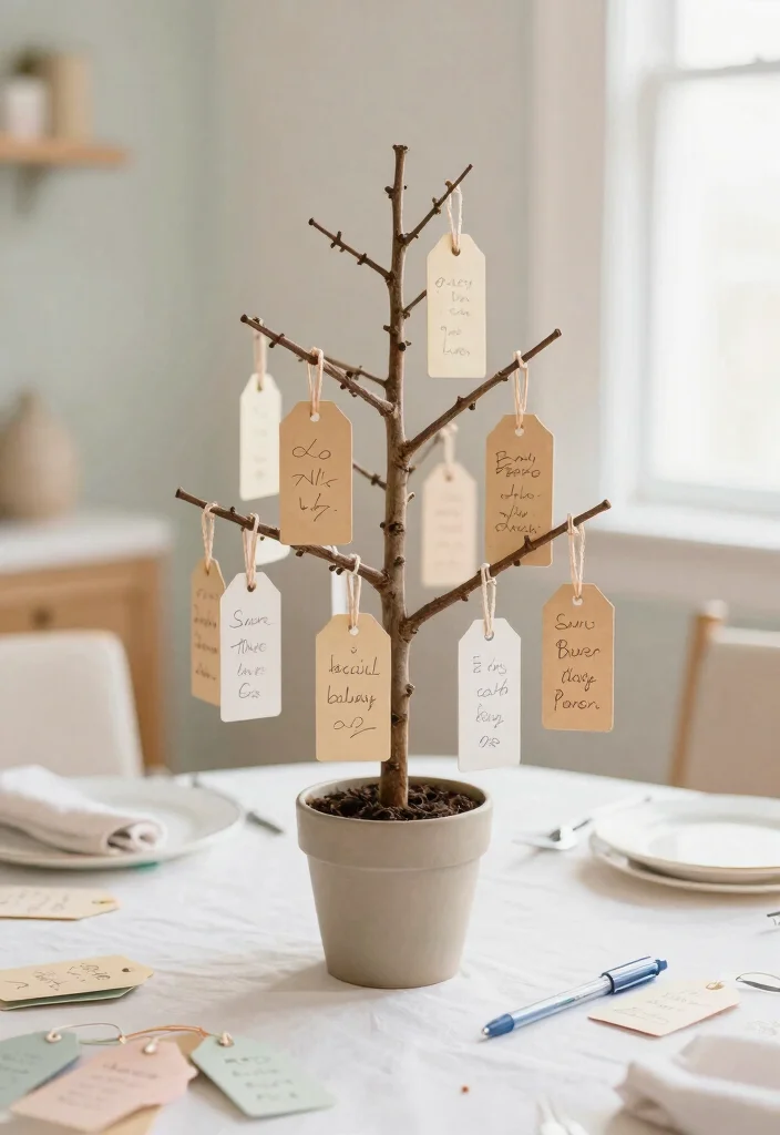 15 DIY Baby Shower Decorations That Are So Easy, You'll Want to Make Them All! (Don't Miss #5!) - 11. Baby Shower Wishing Tree 1