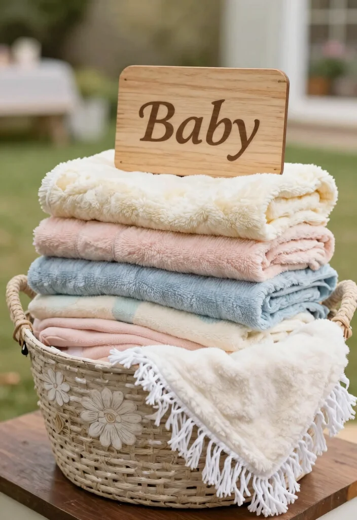 15 DIY Baby Shower Decorations That Are So Easy, You'll Want to Make Them All! (Don't Miss #5!) - 13. Cozy Blanket Station 1