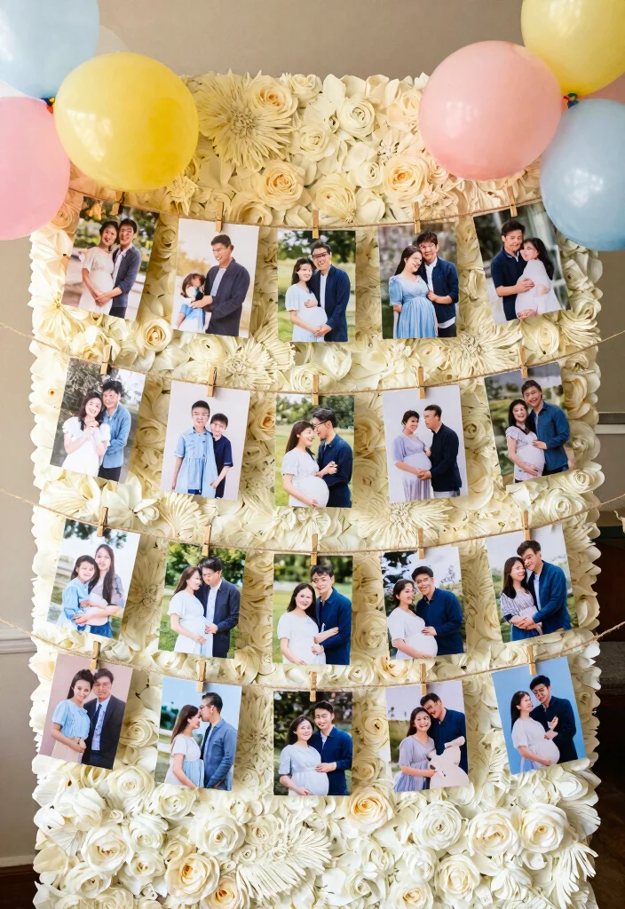 15 DIY Baby Shower Decorations That Are So Easy, You'll Want to Make Them All! (Don't Miss #5!) - 5. Personalized Photo Display 1