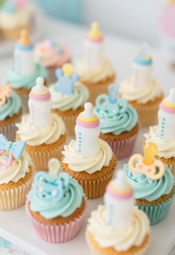 15 DIY Baby Shower Decorations That Are So Easy, You'll Want to Make Them All! (Don't Miss #5!) - 8. Creative Cupcake Toppers 1