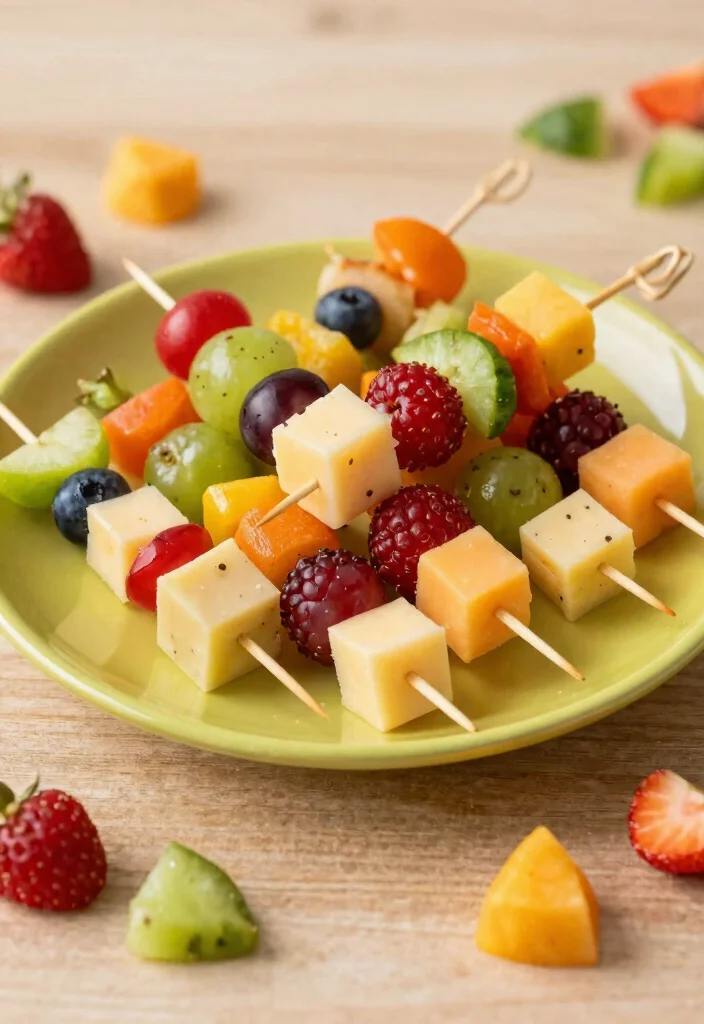 15 Easy Toddler Dishes That Even Picky Eaters Will Love (You Won't Believe #8!) - 12. Simple Fruit and Cheese Kabobs 1
