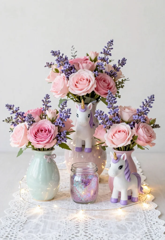 15 Whimsical Unicorn Birthday Party Decor Ideas That Will Leave You Spellbound! - 1. Enchanted Unicorn Centerpieces 1