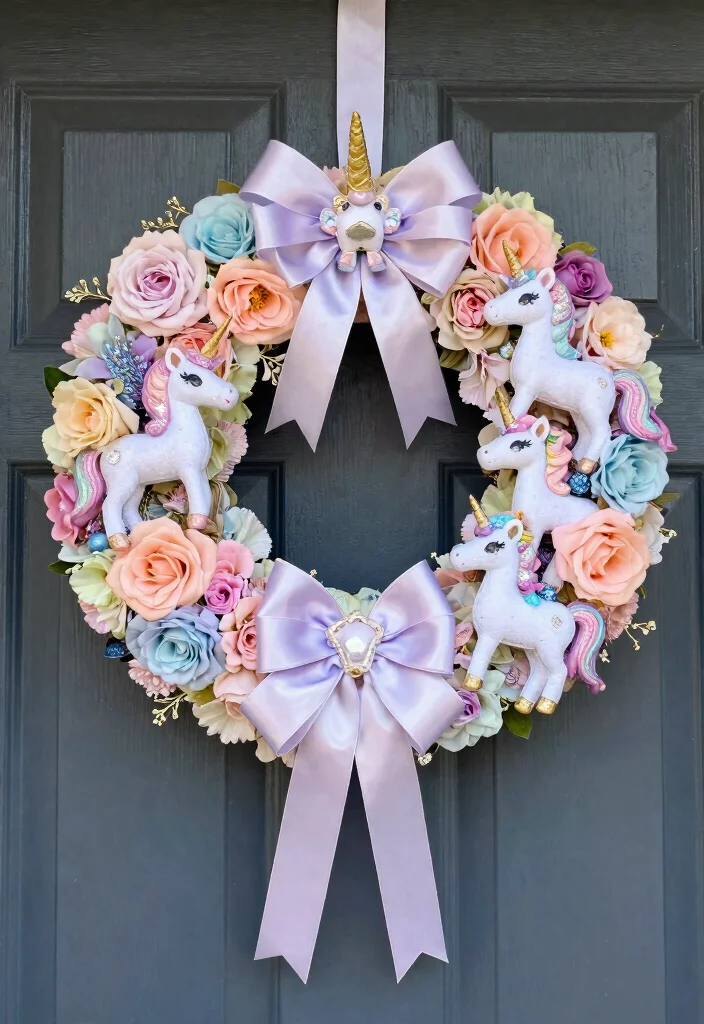 15 Whimsical Unicorn Birthday Party Decor Ideas That Will Leave You Spellbound! - 11. Whimsical Unicorn Wreaths 1