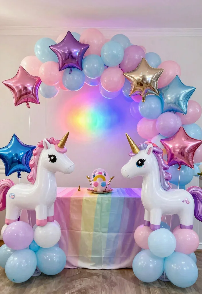 15 Whimsical Unicorn Birthday Party Decor Ideas That Will Leave You Spellbound! - 2. Magical Unicorn Balloons 1