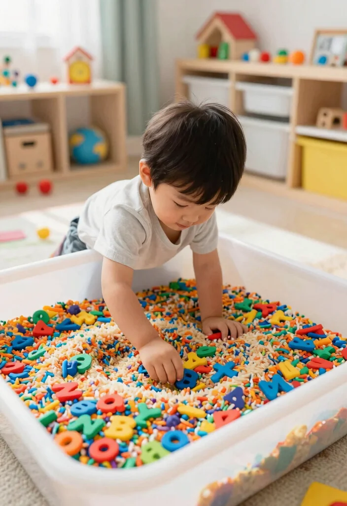 16 Simple Early Literacy Activities to Prepare Your Child for Reading Success (#10 Will Amaze You!) - 5. Sensory Letter Play 1