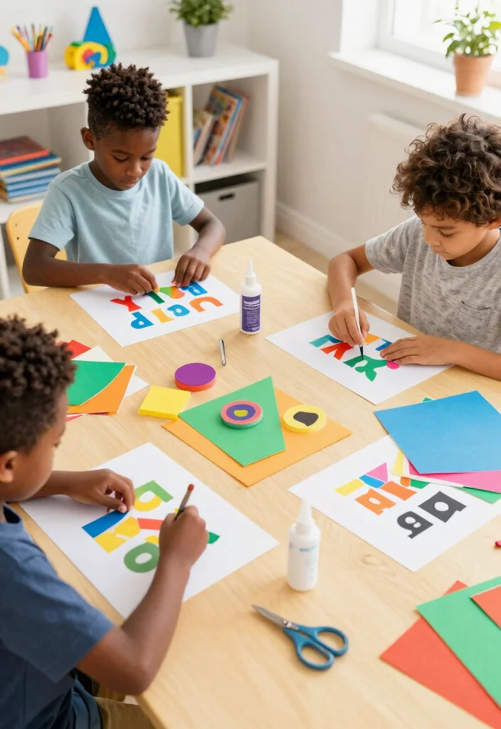 16 Simple Early Literacy Activities to Prepare Your Child for Reading Success (#10 Will Amaze You!) - 6. Letter Art Collage 1
