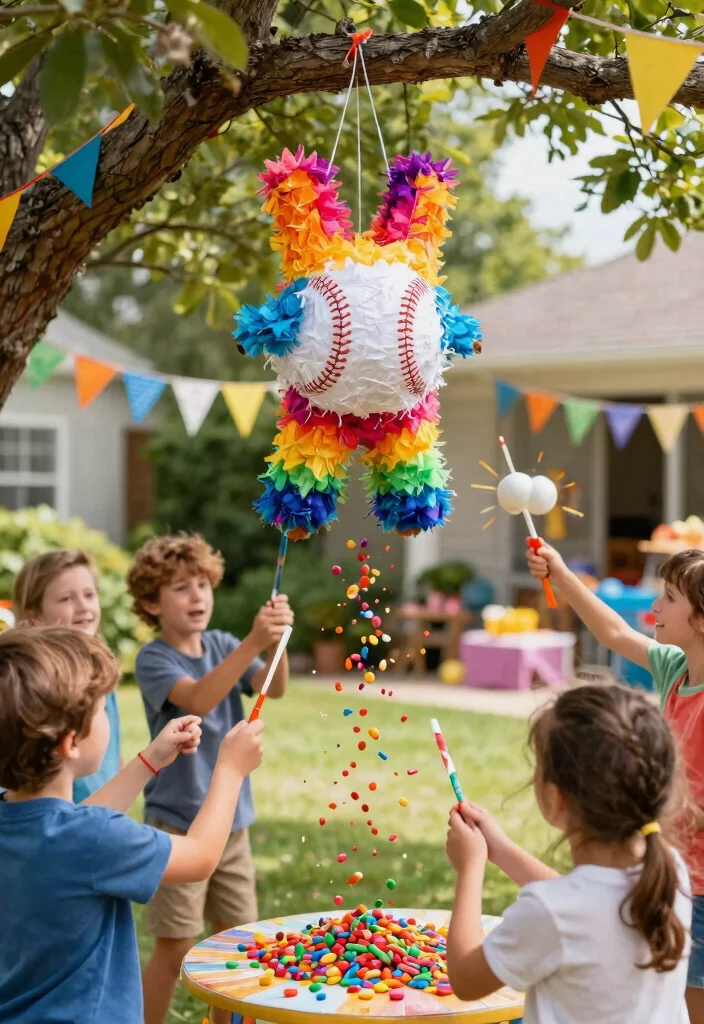 17 Creative Baseball Theme Birthday Party Ideas That'll Get Everyone in the Game! - 13. Baseball Pinata 1