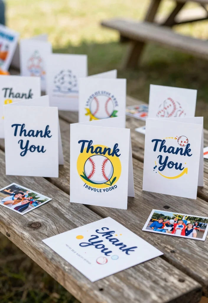 17 Creative Baseball Theme Birthday Party Ideas That'll Get Everyone in the Game! - 17. Thank You Baseball Cards 1