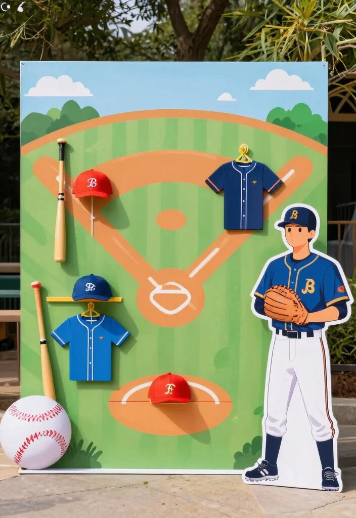 17 Creative Baseball Theme Birthday Party Ideas That'll Get Everyone in the Game! - 6. Baseball Photo Booth Fun 1