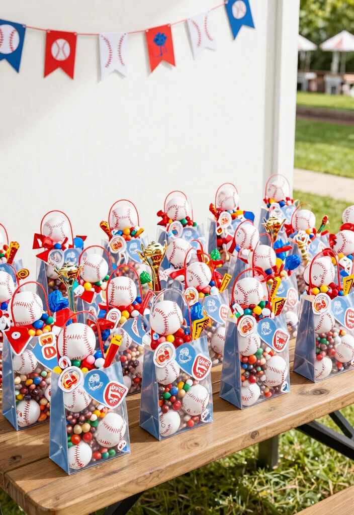 17 Creative Baseball Theme Birthday Party Ideas That'll Get Everyone in the Game! - 7. Baseball Themed Goodie Bags 1