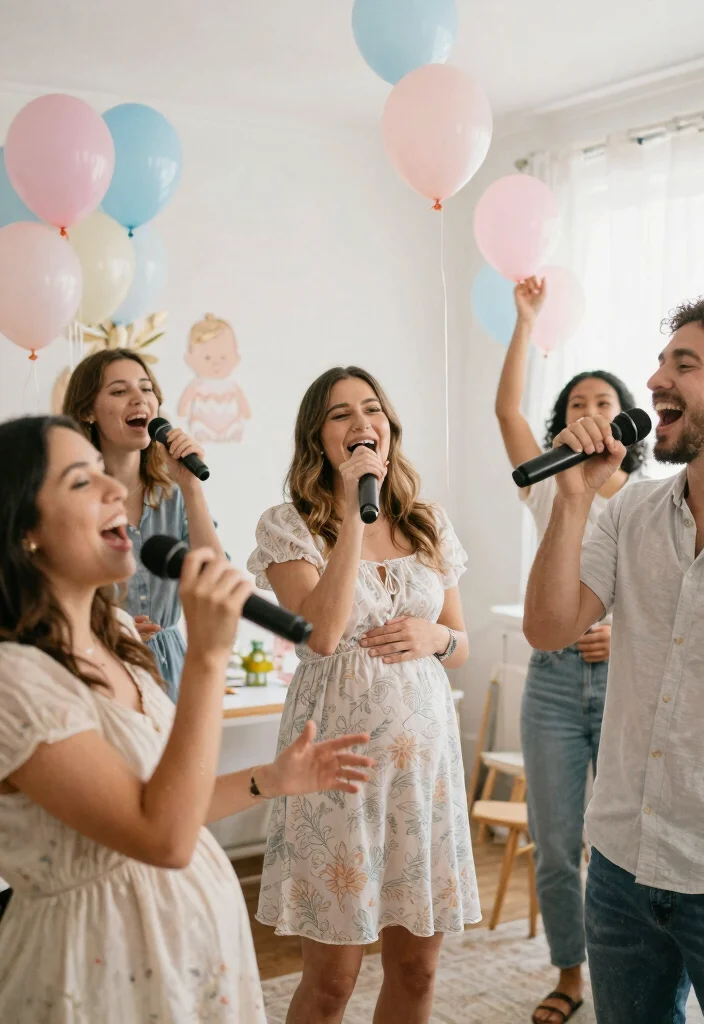 17 Hilarious Baby Shower Games That Will Have Everyone Laughing (You Won't Believe #10!) - 17. Baby Shower Karaoke 1
