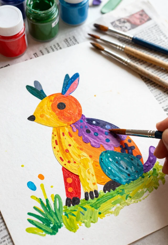 21 Incredible Kids Crafts That Will Spark Your Child's Imagination! - 1. Colorful Paper Mache Animals 1